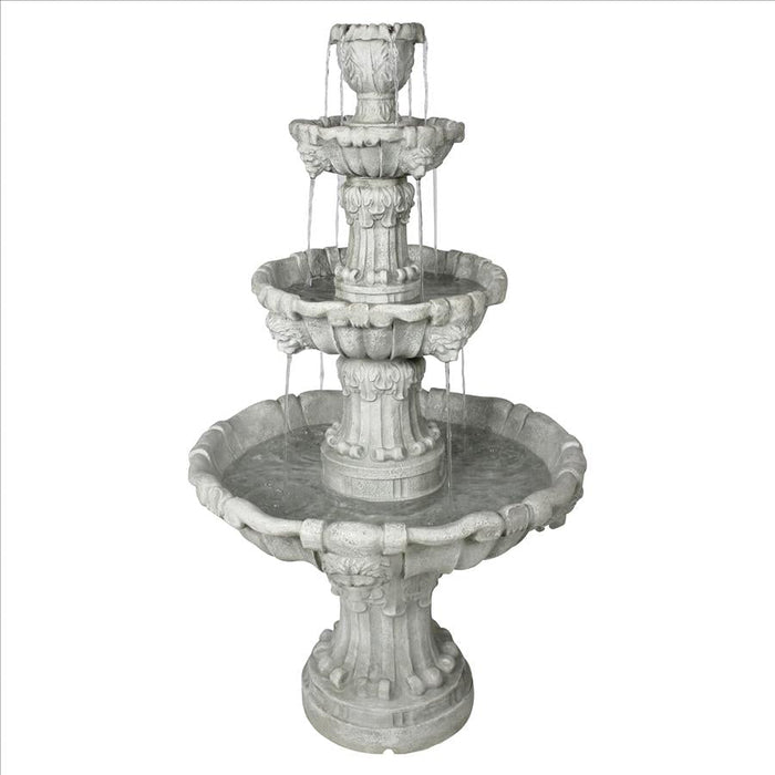 Design Toscano Medici Lion Four-Tier Fountain: Antique Stone Finish