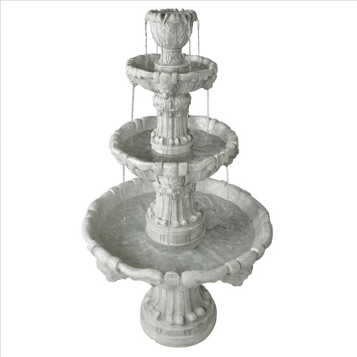 Design Toscano Medici Lion Four-Tier Fountain: Antique Stone Finish