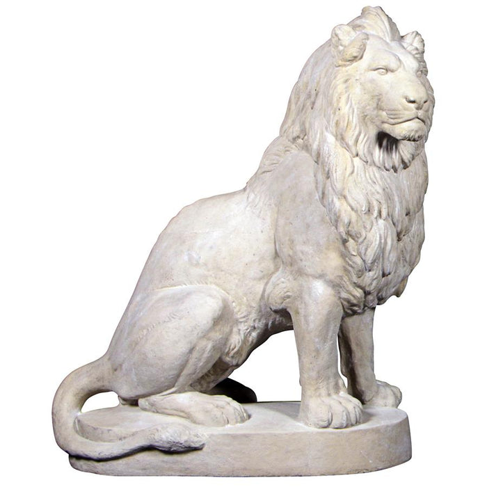 Design Toscano Stately Chateau Lion Sentinel Garden Statue: Left