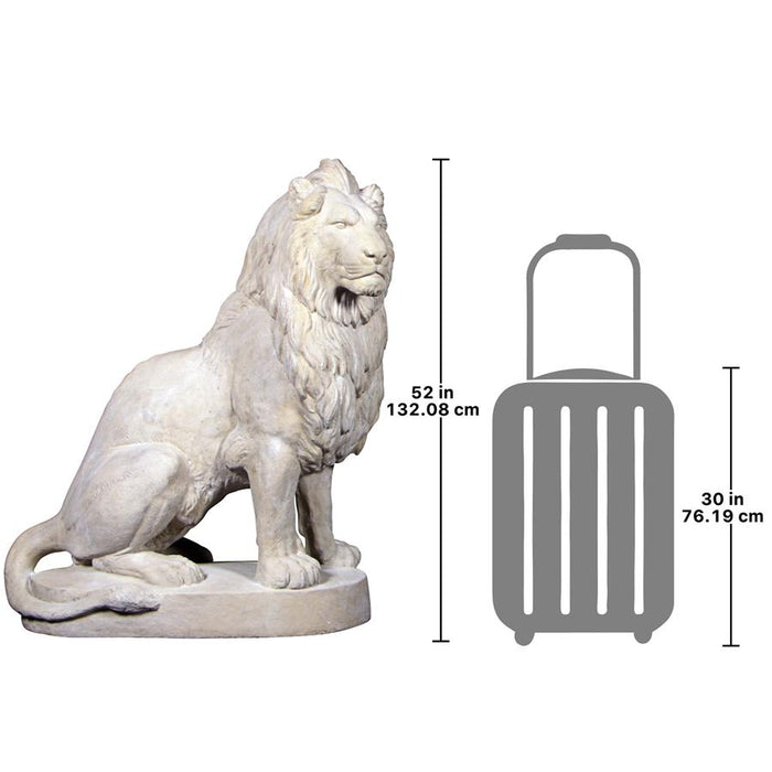 Design Toscano Stately Chateau Lion Sentinel Garden Statue: Left