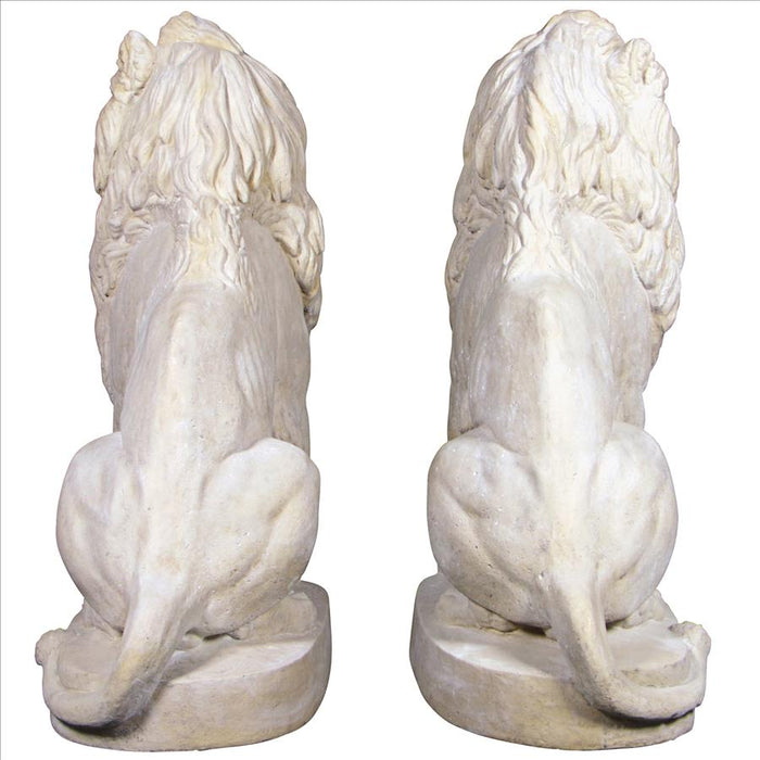 Design Toscano Stately Chateau Lion Sentinel Garden Statues: Set of Left and Right