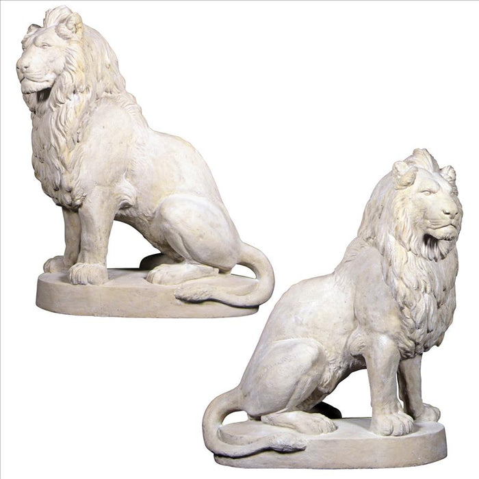 Design Toscano Stately Chateau Lion Sentinel Garden Statues: Set of Left and Right